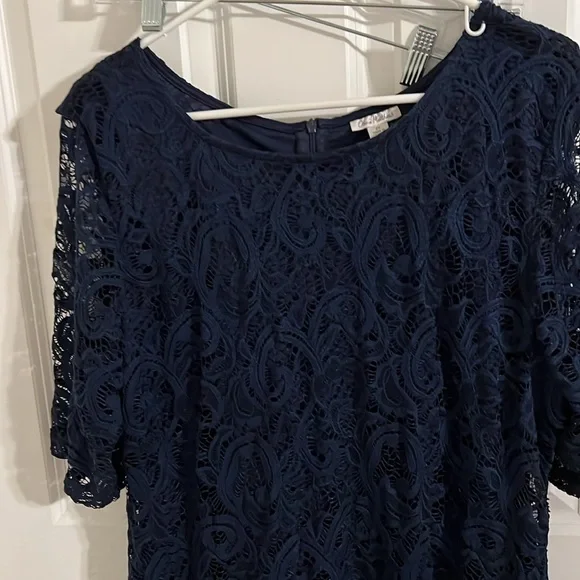 Brand new navy blue dress with lace floral - Picture 2 of 8